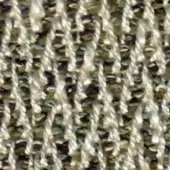 Woven fabric texture, creamy off-white with olive, purple, teal threads, vertical ribbed corded weave, thick nubby yarn, upholstery material.